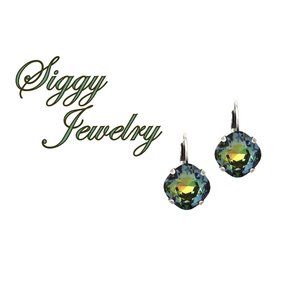 Swarovski® Crystal Tabac Earrings, Cushion Cut